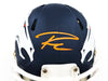 Russell Wilson Autographed Denver Broncos AMP Blue Speed Mini Helmet Fanatics Holo Stock #227948