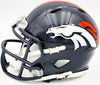 Russell Wilson Autographed Denver Broncos Blue Speed Mini Helmet Fanatics Holo Stock #227950