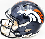 Russell Wilson Autographed Denver Broncos Blue Full Size Authentic Speed Helmet Fanatics Holo Stock #227927