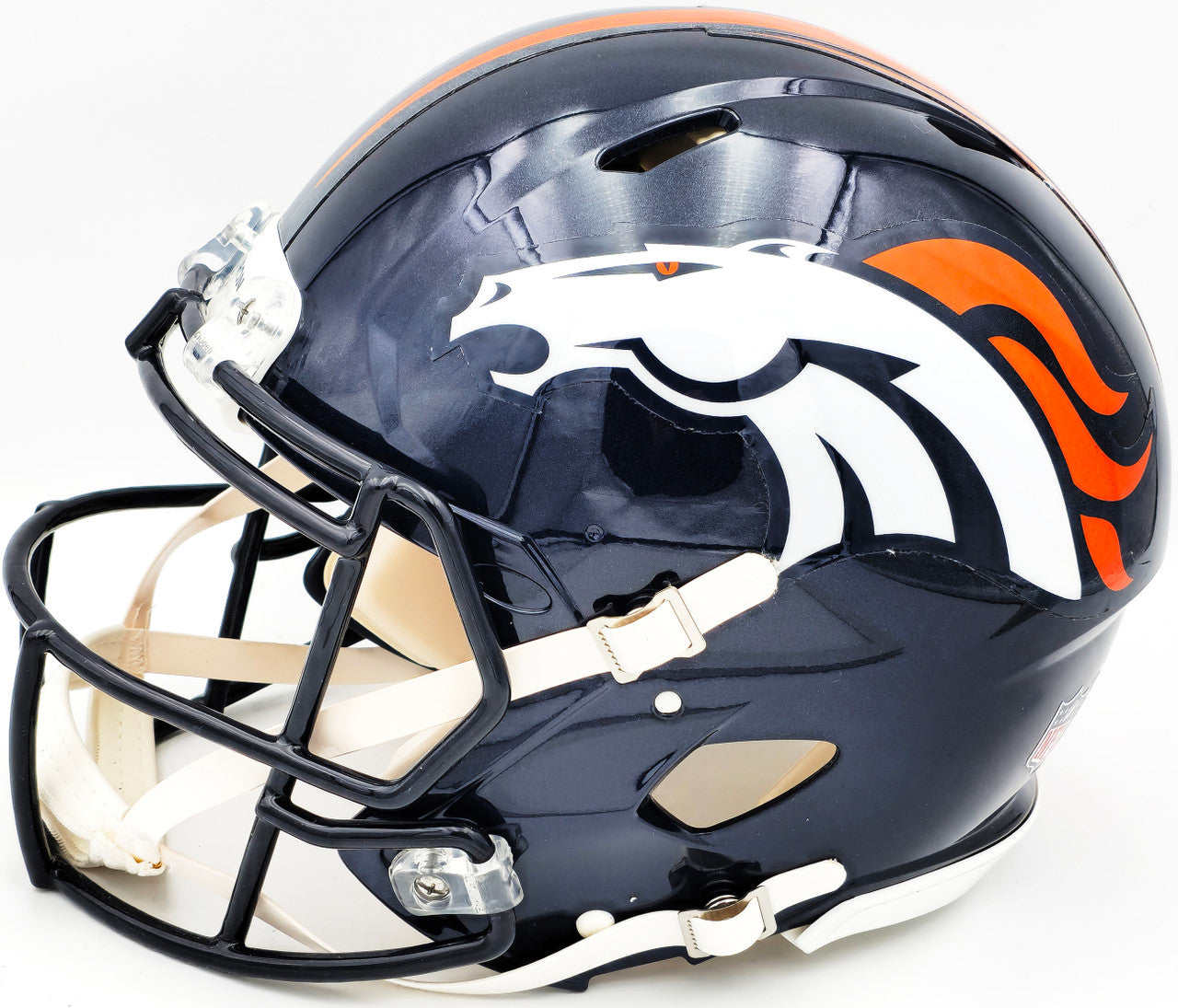 Russell Wilson Autographed Denver Broncos Blue Full Size Authentic Speed Helmet Fanatics Holo Stock #227927