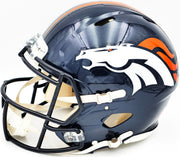 Russell Wilson & Jerry Jeudy Autographed Denver Broncos Blue Full Size Authentic Speed Helmet Fanatics Holo Stock #227926
