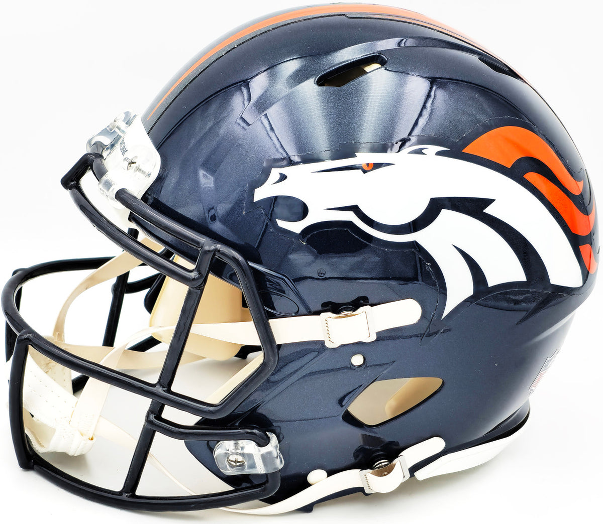 Russell Wilson & Jerry Jeudy Autographed Denver Broncos Blue Full Size Authentic Speed Helmet Fanatics Holo Stock #227926