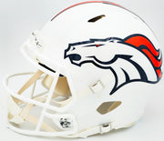 Russell Wilson Autographed Denver Broncos Flat Matte White Full Size Authentic Speed Helmet Fanatics Holo Stock #227935