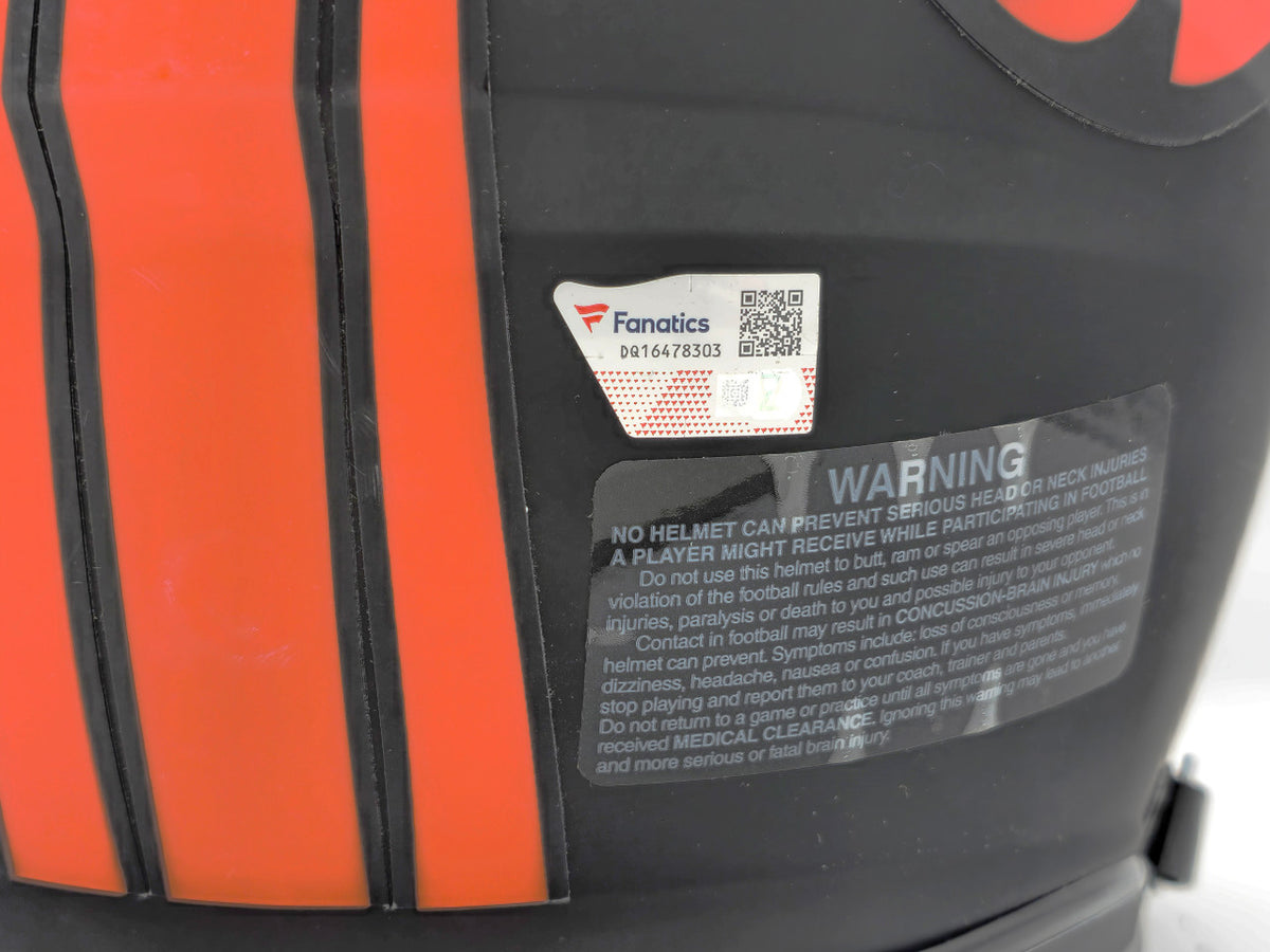 Russell Wilson Autographed Denver Broncos Eclipse Black Full Size Authentic Speed Helmet "Lets Ride" Fanatics Holo Stock #227930