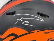 Russell Wilson Autographed Denver Broncos Eclipse Black Full Size Authentic Speed Helmet Fanatics Holo Stock #227932
