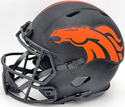 Russell Wilson Autographed Denver Broncos Eclipse Black Full Size Authentic Speed Helmet Fanatics Holo Stock #227932