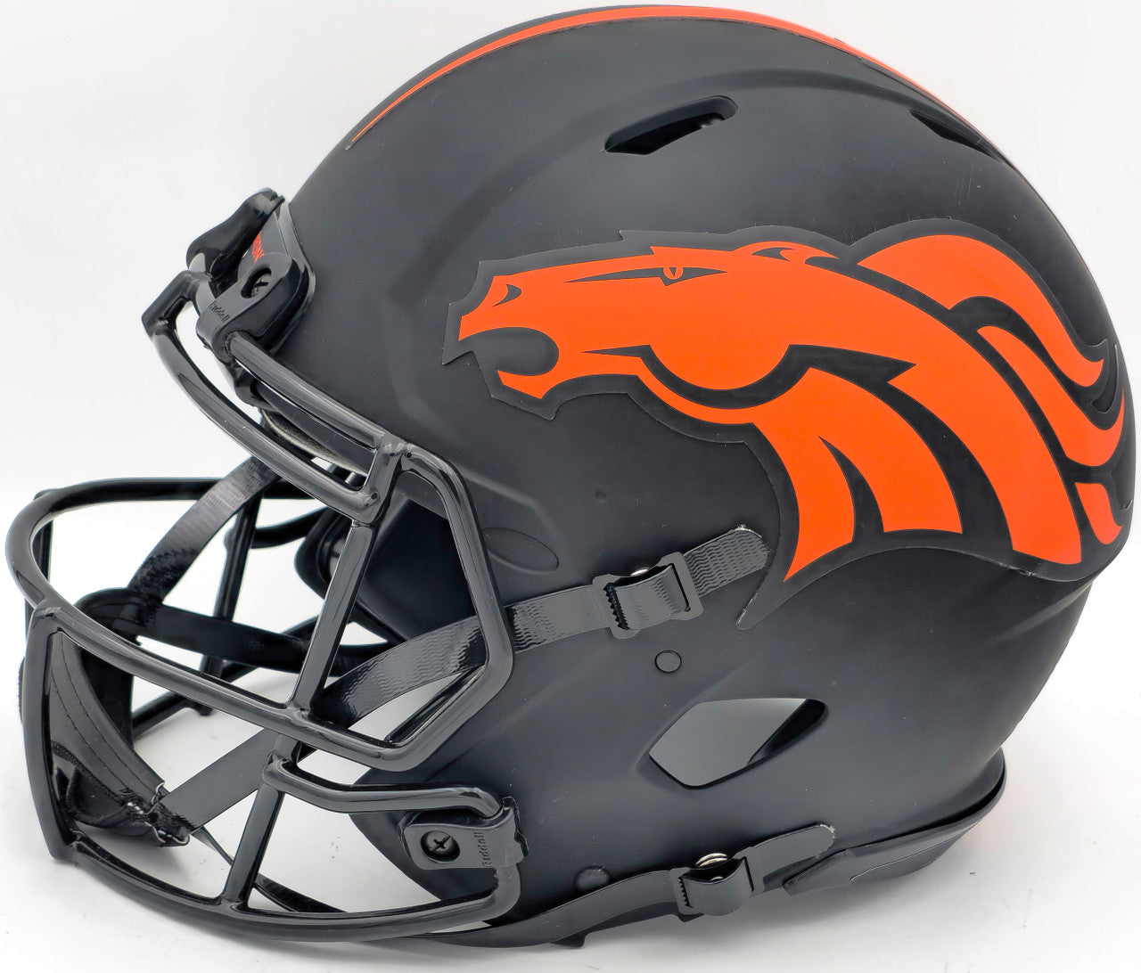 Russell Wilson Autographed Denver Broncos Eclipse Black Full Size Authentic Speed Helmet Fanatics Holo Stock #227932