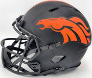 Russell Wilson Autographed Denver Broncos Eclipse Black Full Size Authentic Speed Helmet Fanatics Holo Stock #227931