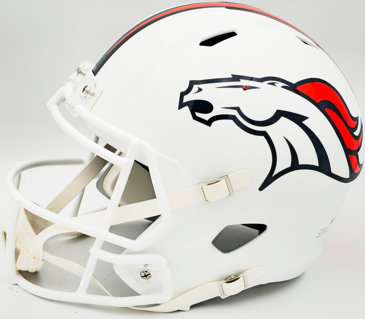 Russell Wilson Autographed Denver Broncos Flat Matte White Full Size Replica Speed Helmet Fanatics Holo Stock #227944