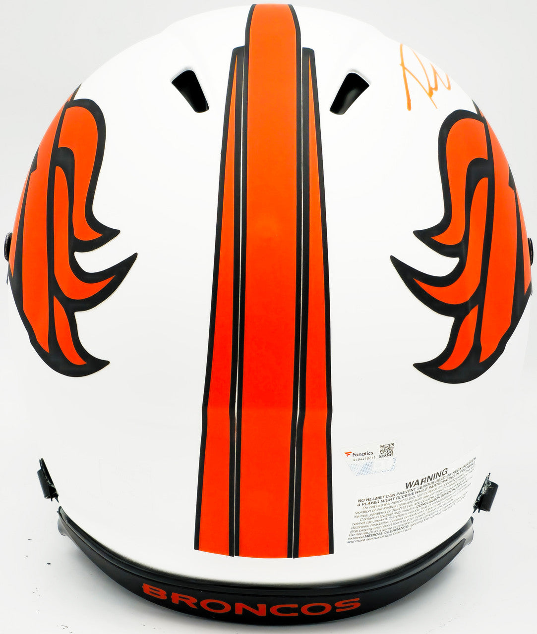 Russell Wilson Autographed Denver Broncos Lunar Eclipse White Full Size Authentic Speed Helmet Fanatics Holo Stock #227936