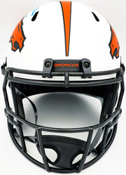Russell Wilson Autographed Denver Broncos Lunar Eclipse White Full Size Replica Speed Helmet Fanatics Holo Stock #227940