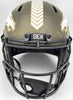 Russell Wilson Autographed Denver Broncos Camo Green Salute to Service Full Size Replica Speed Helmet Fanatics Holo Stock #227942