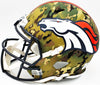 Russell Wilson Autographed Denver Broncos Camo Salute to Service Full Size Replica Speed Helmet Fanatics Holo Stock #227943