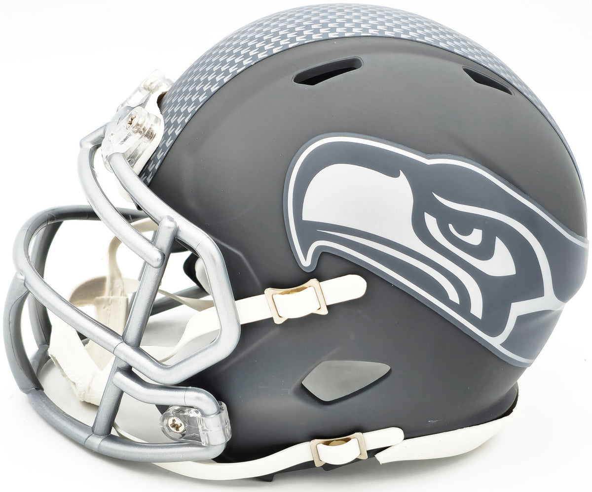 Unsigned Seattle Seahawks Slate Silver Speed Mini Helmet Stock #227959