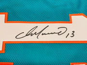 Miami Dolphins Dan Marino Autographed Framed Teal Jersey Beckett BAS Stock #265447