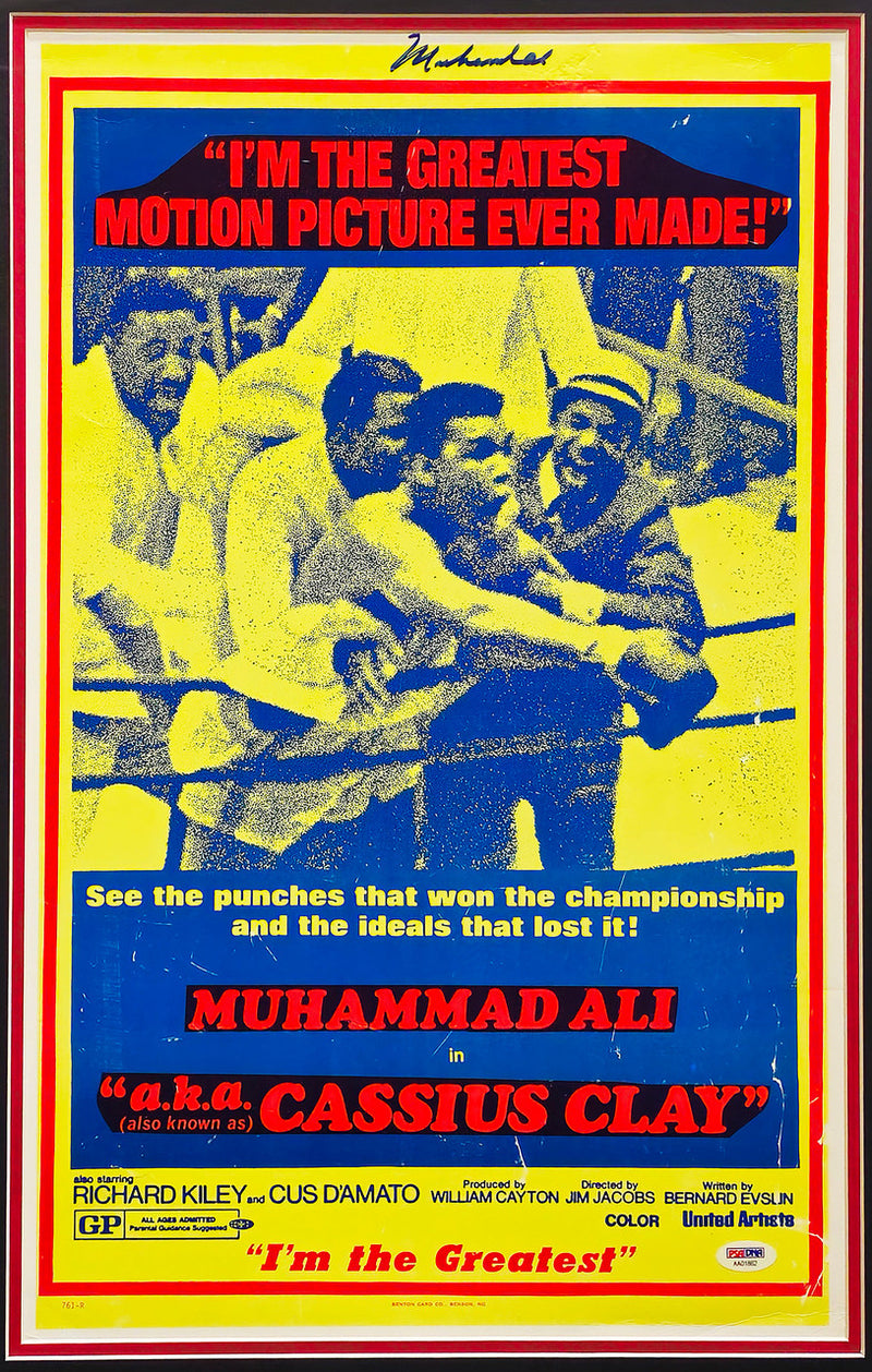 Muhammad Ali Autographed Framed 14x22 Poster (Creases) PSA/DNA #AA01862