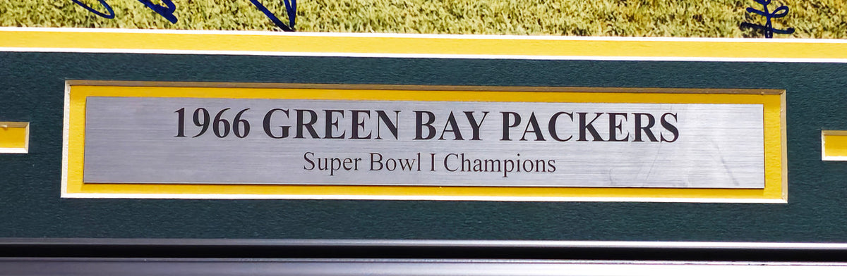 1966 Super Bowl I Champion Green Bay Packers Team Autographed Framed 16x20 Photo With 20 Signatures Including Bart Starr JSA #YY02722