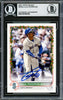 Julio Rodriguez Autographed 2022 Topps Holiday Rookie Card #HW99 Seattle Mariners Beckett BAS Stock #228015