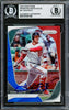 Juan Soto Autographed 2020 Panini Prizm Red White & Blue Card #47 New York Mets Beckett BAS Stock #228033