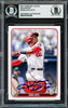 Juan Soto Autographed 2021 Topps Big League Souvenirs Card #SO-28 New York Mets Beckett BAS Stock #228038