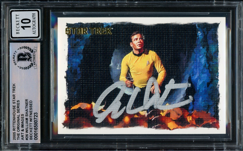 William Shatner Autographed 2005 Rittenhouse Art & Images Card #26 Star Trek The Original Series Captain Kirk Auto Grade Gem Mint 10 Beckett BAS Stock #228056