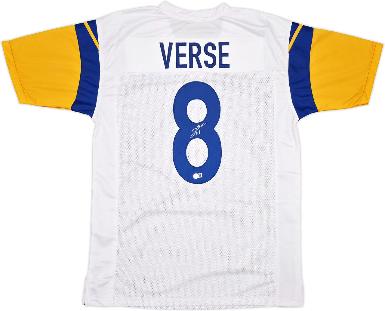 Los Angeles Rams Jared Verse Autographed White Jersey Beckett BAS Witness Stock #242683
