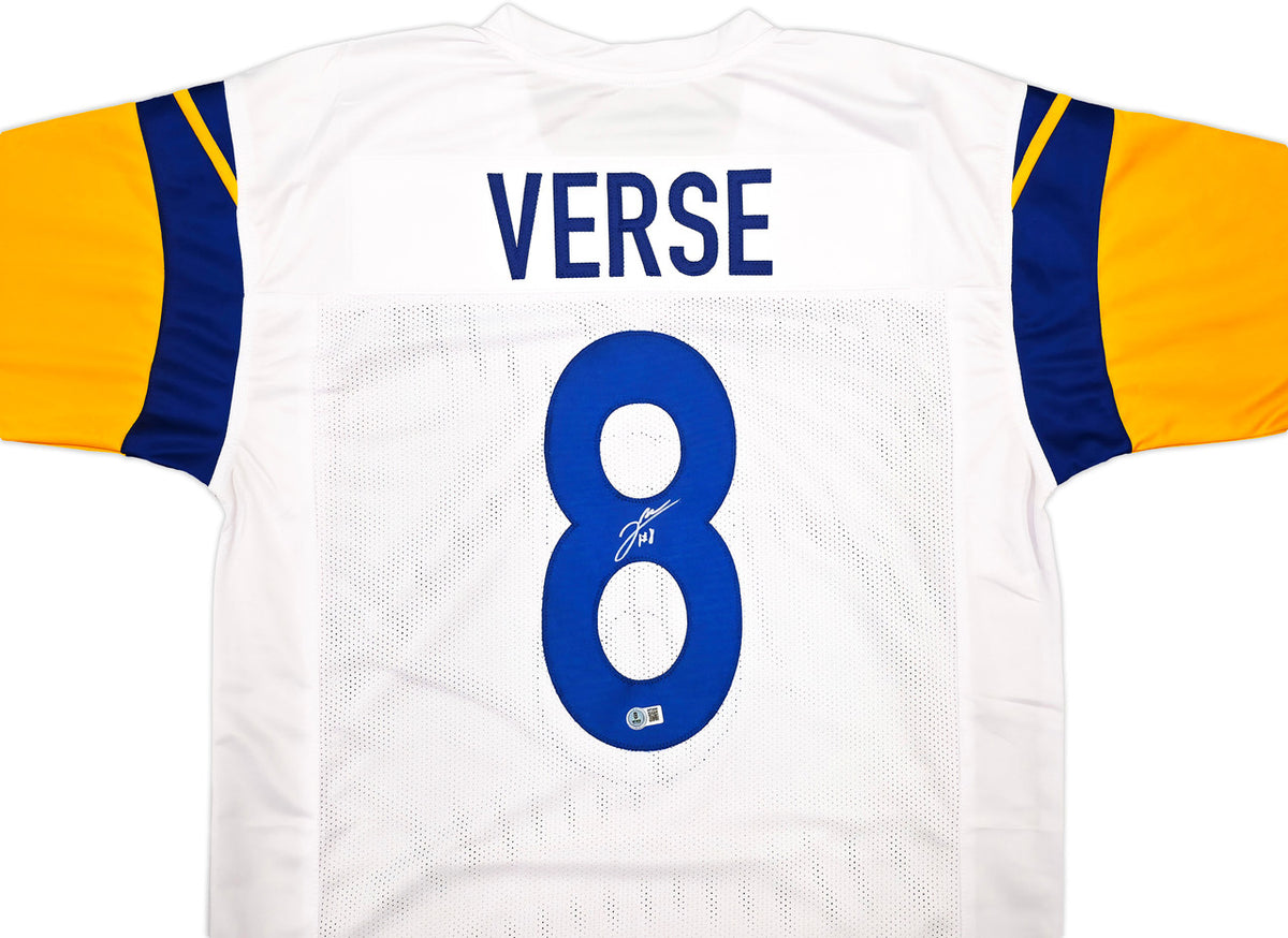Los Angeles Rams Jared Verse Autographed White Jersey Beckett BAS Witness Stock #242683