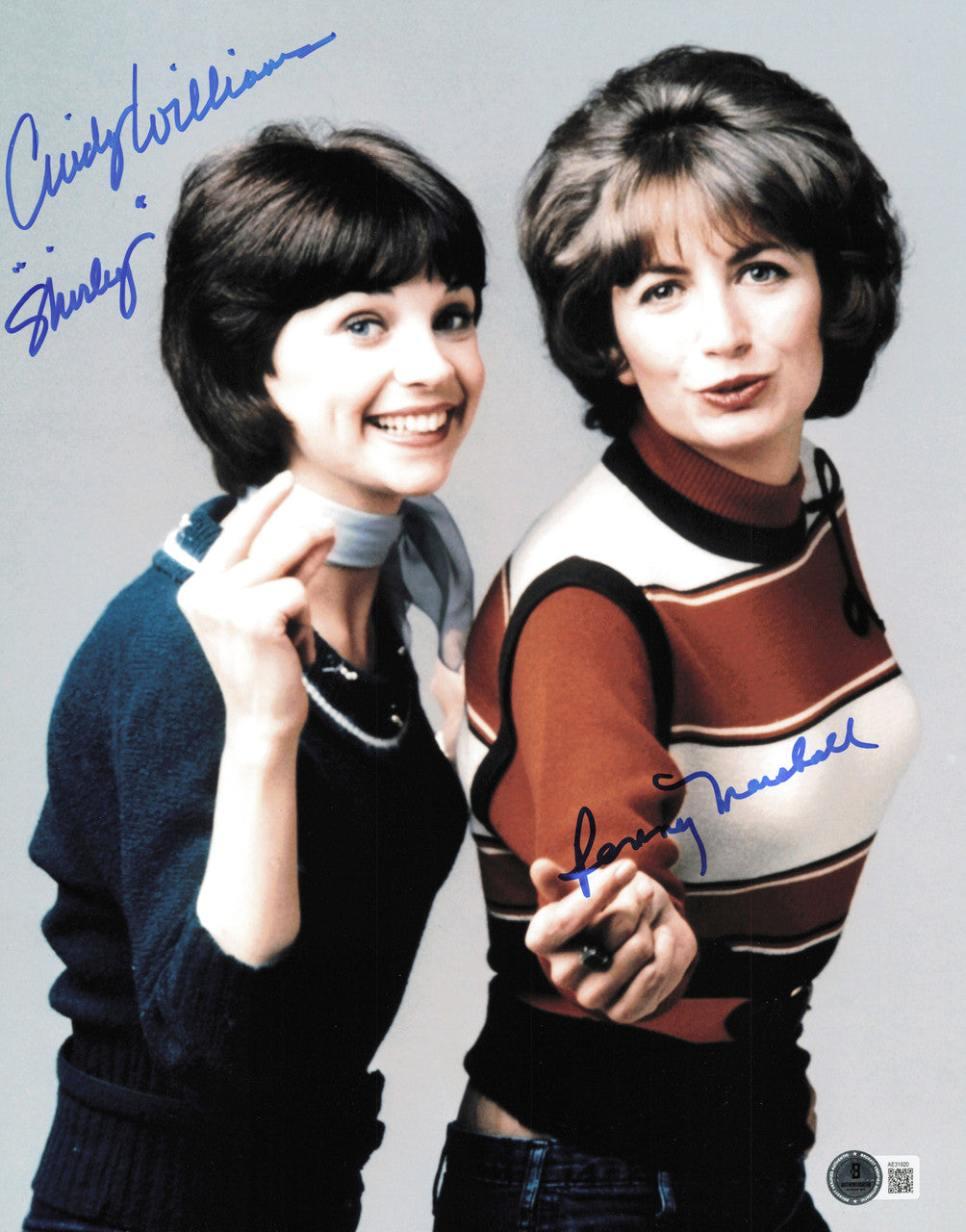 Cindy Williams & Penny Marshall Autographed 11x14 Photo Laverne & Shirley Beckett BAS QR #AE31920