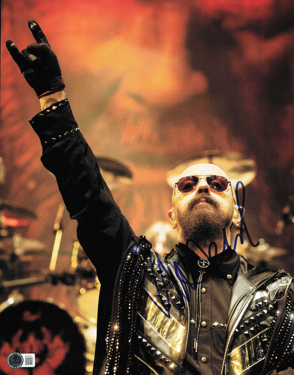 Rob Halford Autographed 11x14 Photo Judas Priest Beckett BAS QR #AE31750