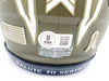 Ron Mix Autographed San Diego Chargers Army Green Salute to Service Speed Mini Helmet "HOF 1979" Beckett BAS Witness Stock #230075