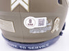 Terry Bradshaw Autographed Pittsburgh Steelers Army Green Salute to Service Speed Mini Helmet Beckett BAS Witness Stock #230084