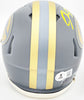 Josh Jacobs Autographed Green Bay Packers Slate Gray Speed Mini Helmet Beckett BAS Witness Stock #230062