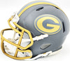 Josh Jacobs Autographed Green Bay Packers Slate Gray Speed Mini Helmet Beckett BAS Witness Stock #230062