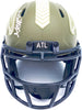 Kyle Pitts Autographed Atlanta Falcons Army Green Salute to Service Speed Mini Helmet Beckett BAS Witness Stock #230065