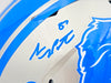 Sam LaPorta Autographed Detroit Lions Silver Full Size Replica Speed Helmet Beckett BAS Witness Stock #230024