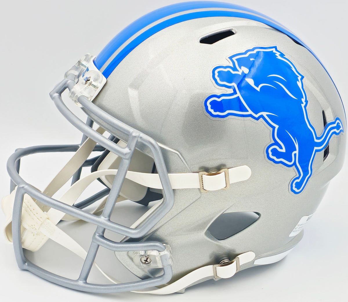 Sam LaPorta Autographed Detroit Lions Silver Full Size Replica Speed Helmet Beckett BAS Witness Stock #230024