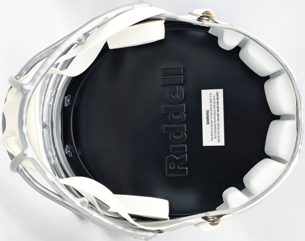 Sam LaPorta Autographed Detroit Lions Silver Full Size Replica Speed Helmet Beckett BAS Witness Stock #230024