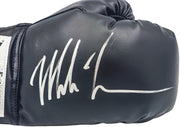 Mike Tyson Autographed Black Everlast Boxing Glove (Right Handed RH, Silver) Beckett BAS QR Stock #230020