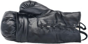 Mike Tyson Autographed Black Everlast Boxing Glove (Right Handed RH, Silver) Beckett BAS QR Stock #230020