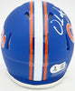 Urban Meyer Autographed Florida Gators Blue Speed Mini Helmet Beckett BAS Witness Stock #230115