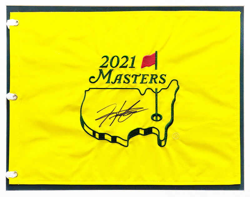 Hideki Matsuyama Autographed Framed 2021 Masters Golf Pin Flag Winner Beckett BAS QR Stock #243015