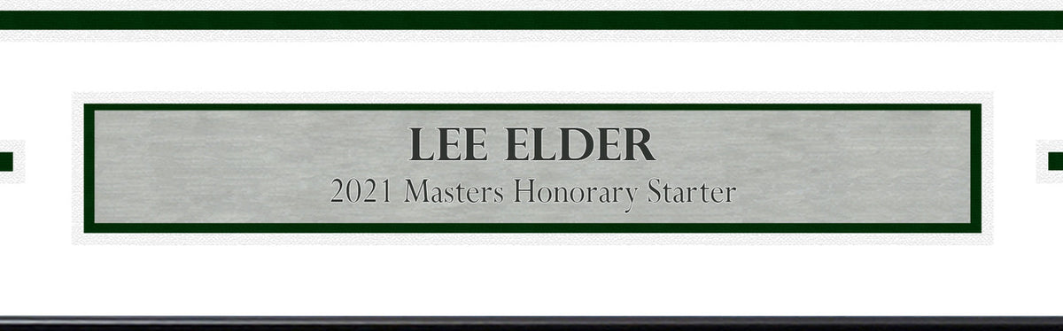 Lee Elder Autographed Framed 2021 Masters Golf Pin Flag Honorary Starter Beckett BAS Stock #243016
