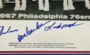 1967 Philadelphia 76ers Team Autographed Framed 16x20 Photo With 12 Signatures Including Wilt Chamberlain Beckett BAS #AE31376