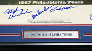 1967 Philadelphia 76ers Team Autographed Framed 16x20 Photo With 12 Signatures Including Wilt Chamberlain Beckett BAS #AE31376