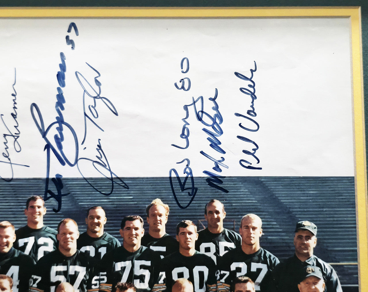 1966 Green Bay Packers Super Bowl I Champions Autographed Framed 16x20 Photo With 20 Signatures Including Bart Starr JSA #Z58083