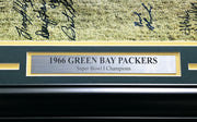 1966 Green Bay Packers Super Bowl I Champions Autographed Framed 16x20 Photo With 20 Signatures Including Bart Starr JSA #Z58083