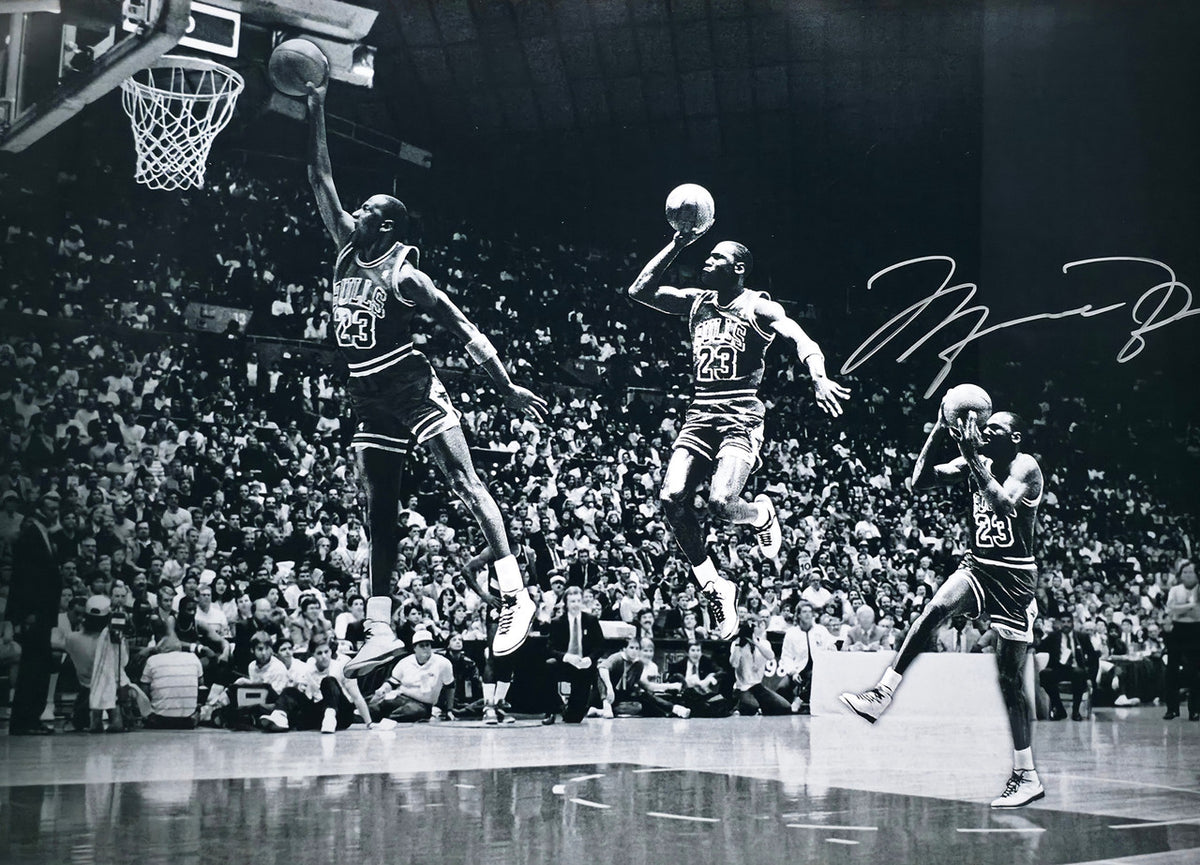 Michael Jordan Autographed Framed 18x36 'We Have Lift Off' Photo Chicago Bulls #69/123 UDA Holo #BAM158815