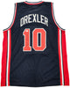 Team USA Clyde Drexler Autographed Blue Jersey JSA Stock #228812