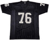 Oakland Raiders Bob Brown Autographed Black Jersey "HOF 04" Beckett BAS QR Stock #229533