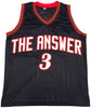 Philadelphia 76ers Allen Iverson Autographed Black Jersey Beckett BAS Witness Stock #229998